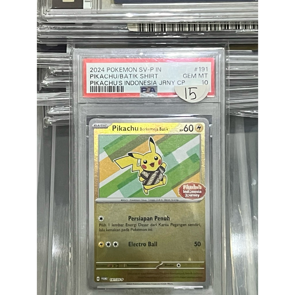 kartu pokemon PSA 10 pikachu batik holo