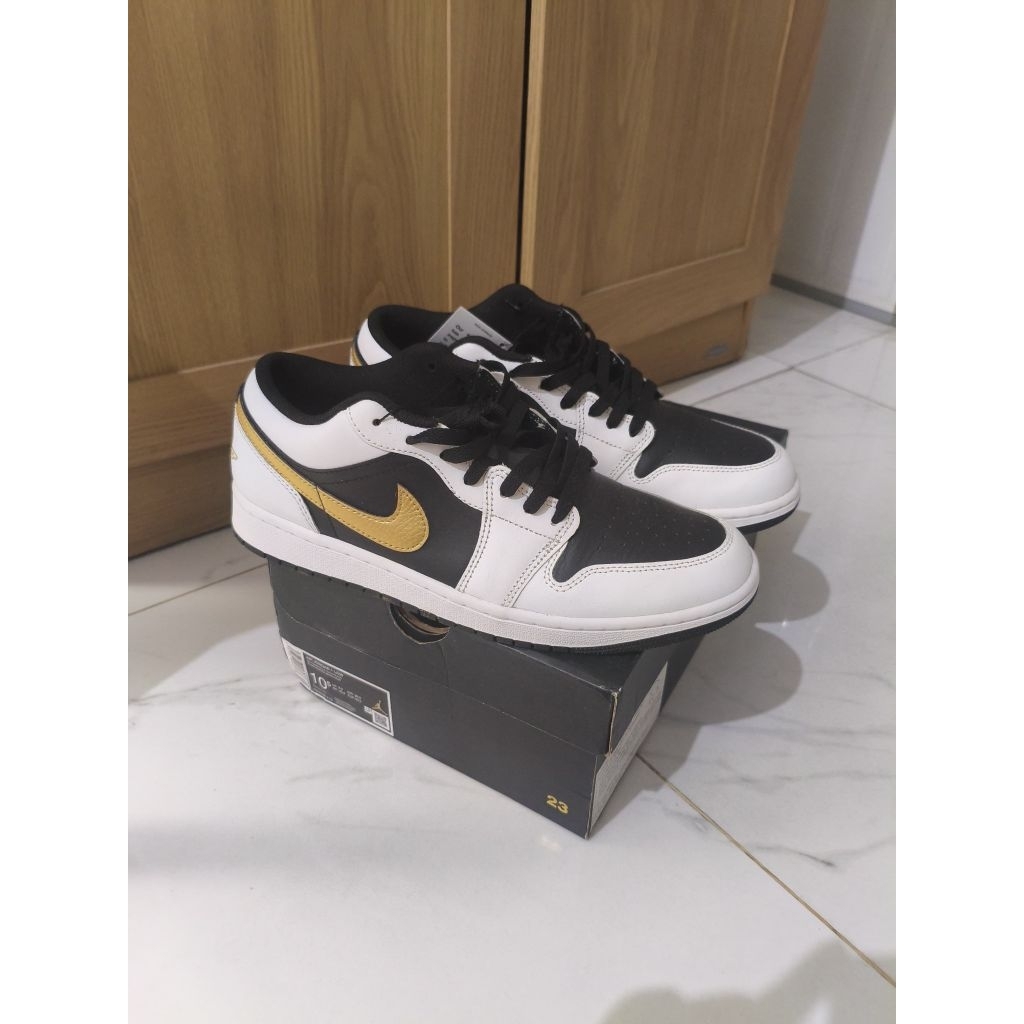 Nike Air Jordan 1 Low White Black Gold Size eur 44.5 / 10.5 ori kick avenue
