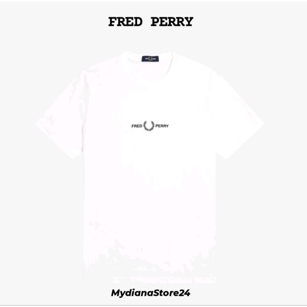 FRED PERRY - FRED PERRY EMBROIDERED T-SHIRT - WHITE