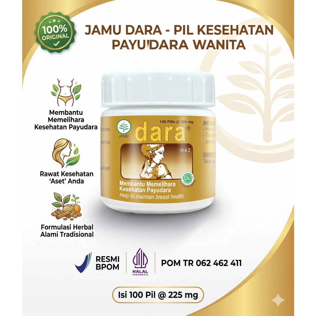 Jamu DARA Pil Perawatan Kesehatan Payudara Wanita BPOM Original - 100 Pills