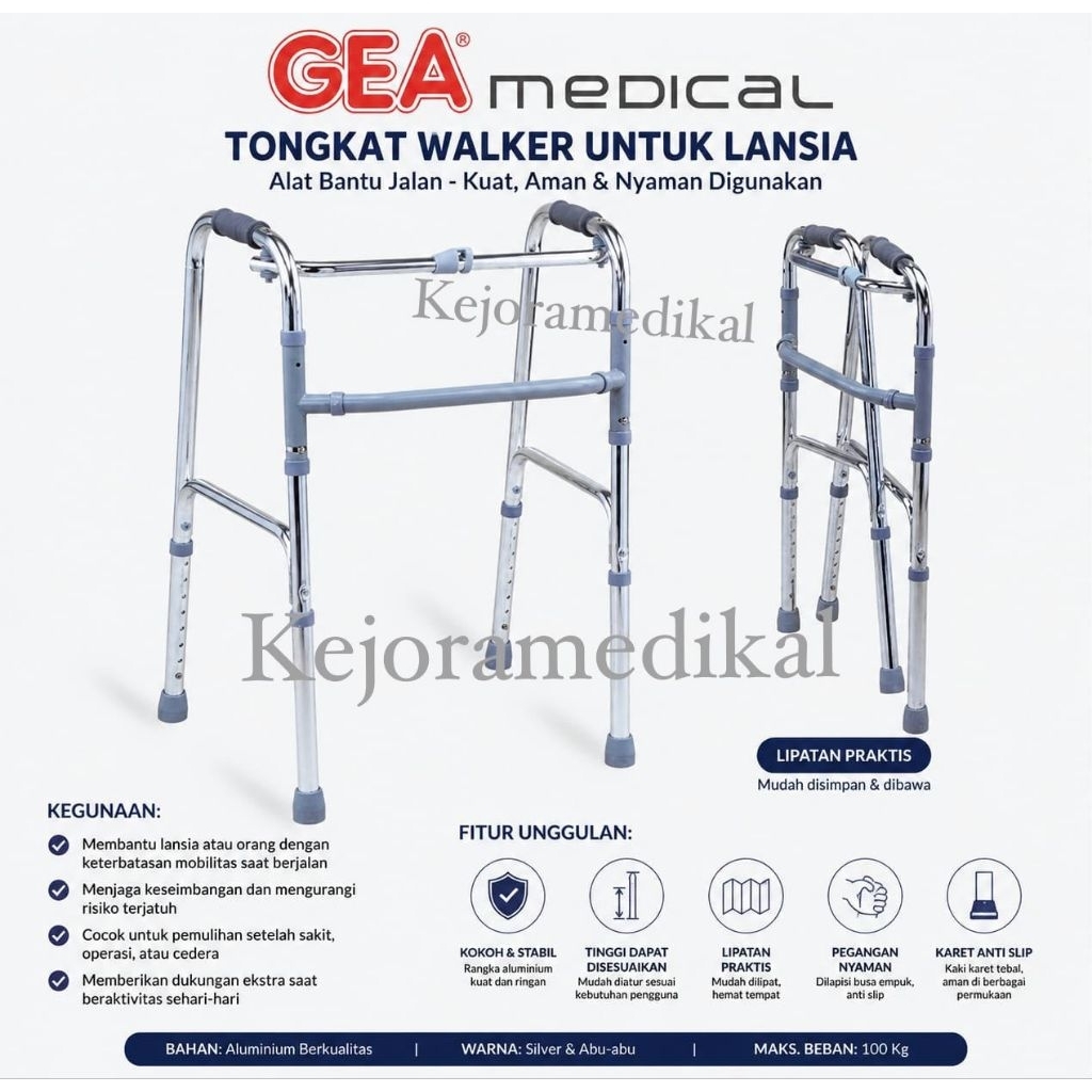 WALKER GEA / WALKER BANTU JALAN / WALKER GEA TANPA RODA / WALKER GEA