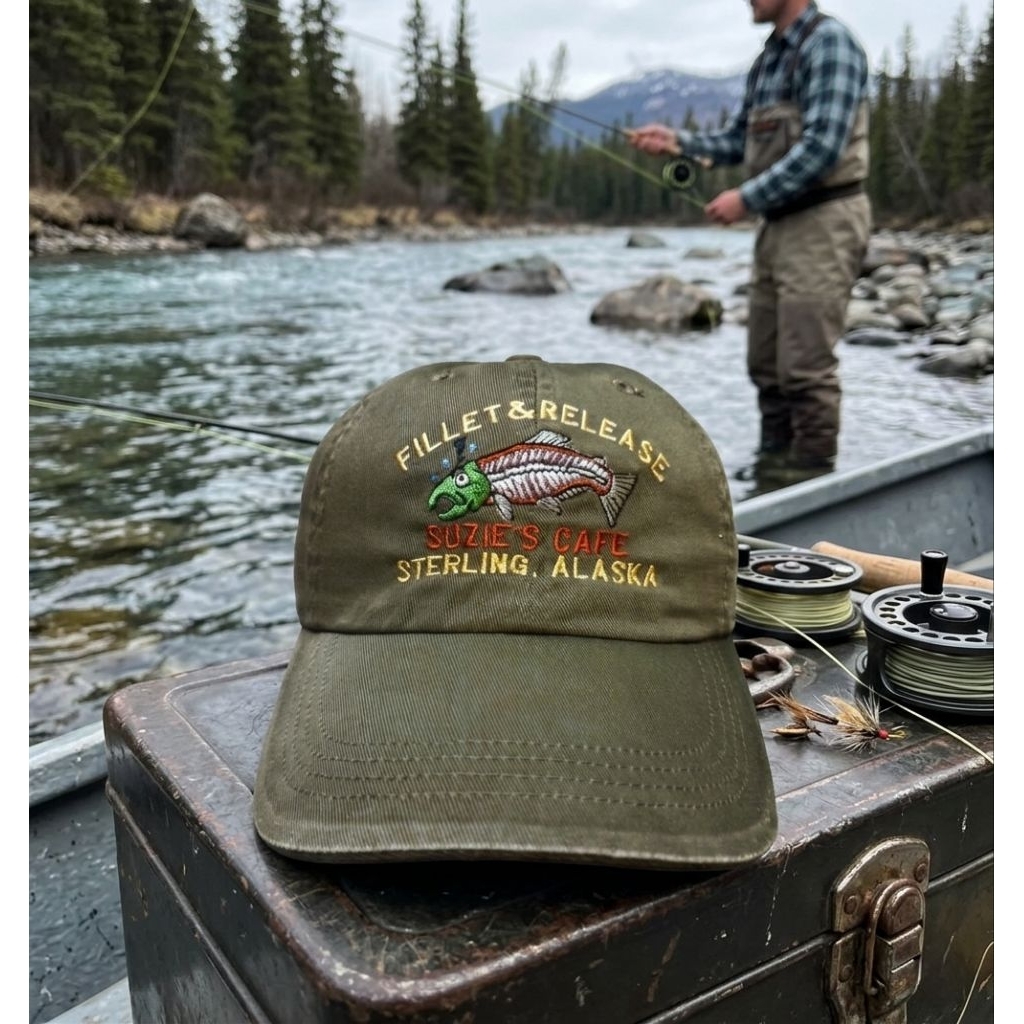 Topi Vintage Mancing Ikan Alaska Port Authority Original Second Warna Hijau Army