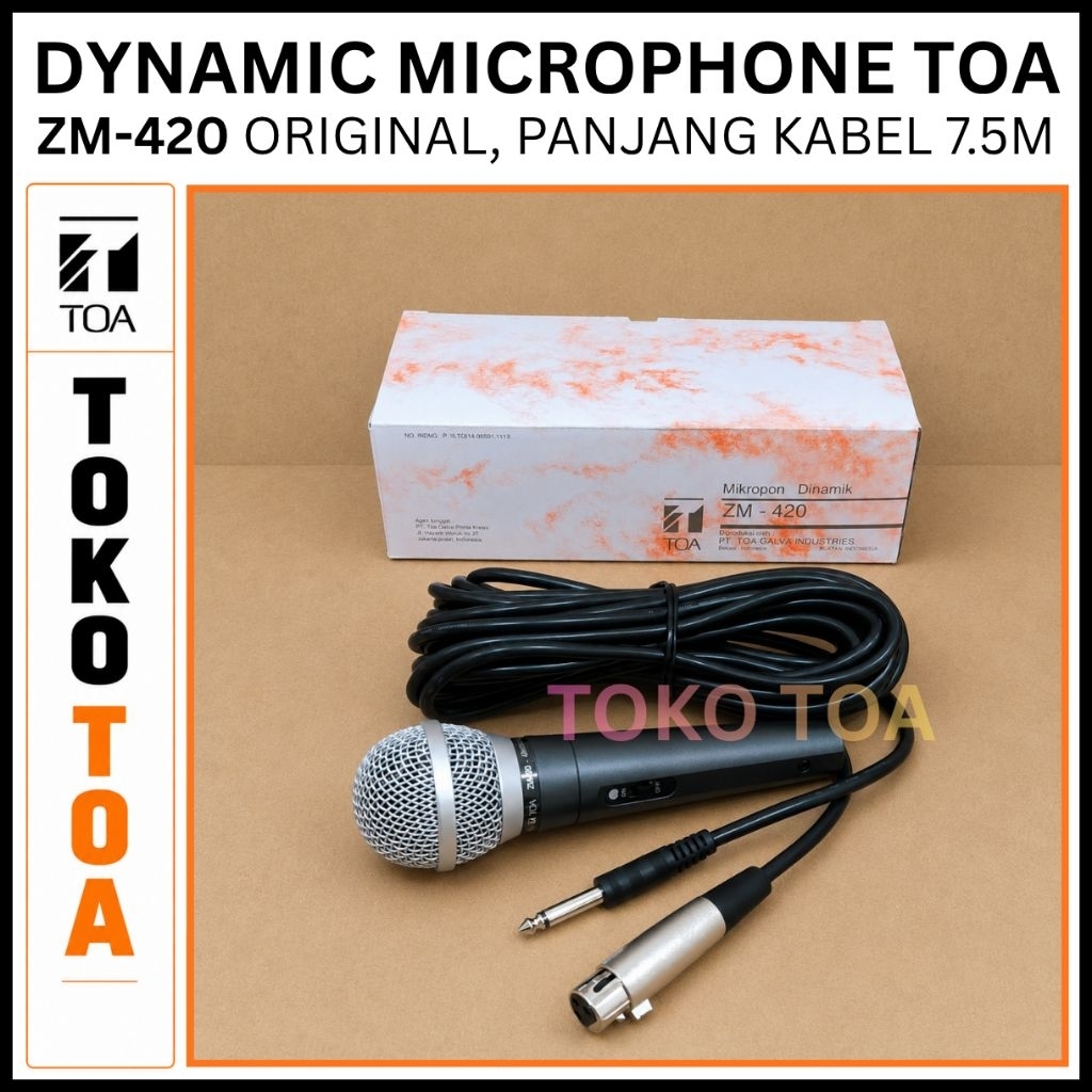 MIC MIKROFON KABEL TOA ZM-420 ZM 420 MICROPHONE TOA ORIGINAL