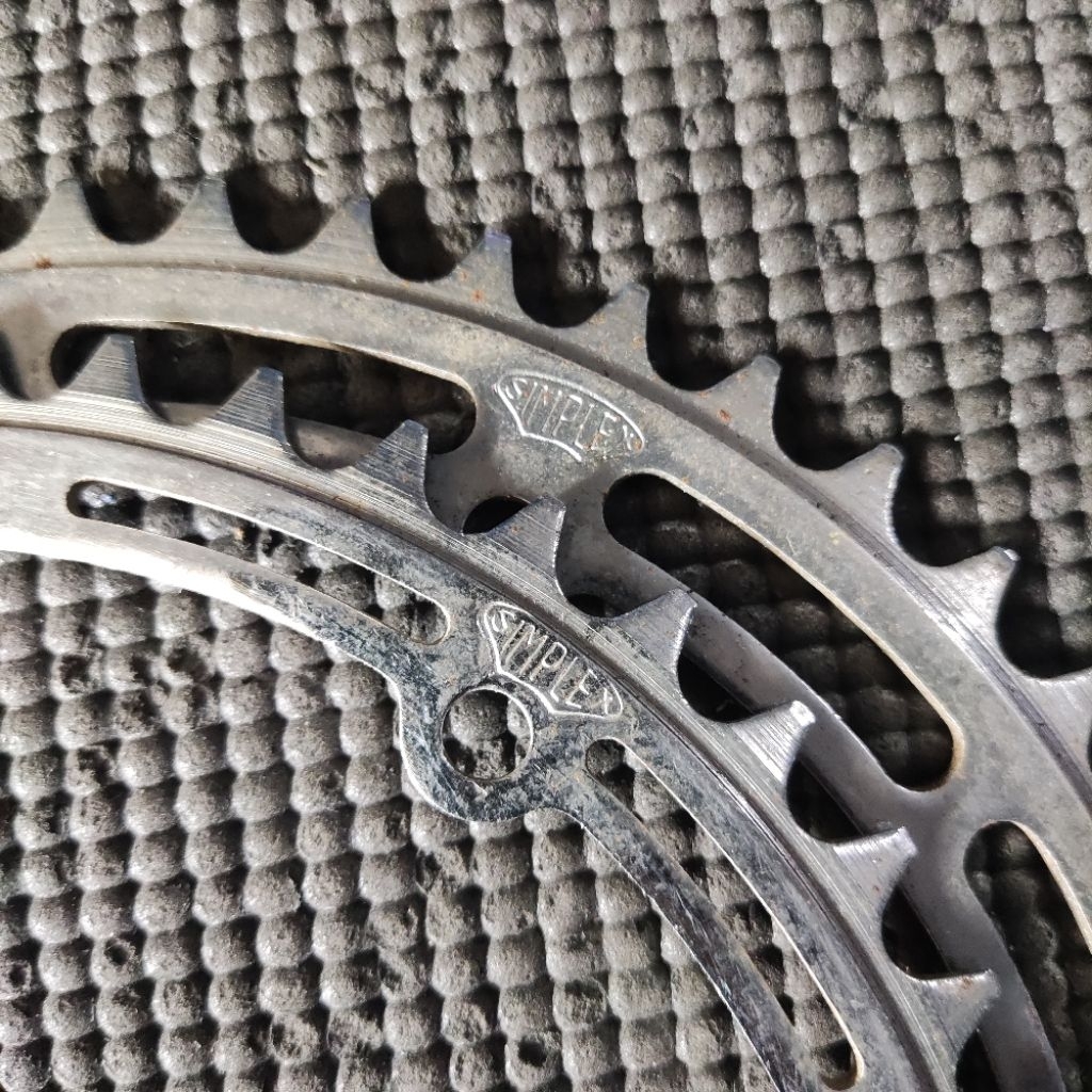 Chainring Sepeda Vintage Simplex Double 50T/47T BCD 130 5 Bolt Made in France