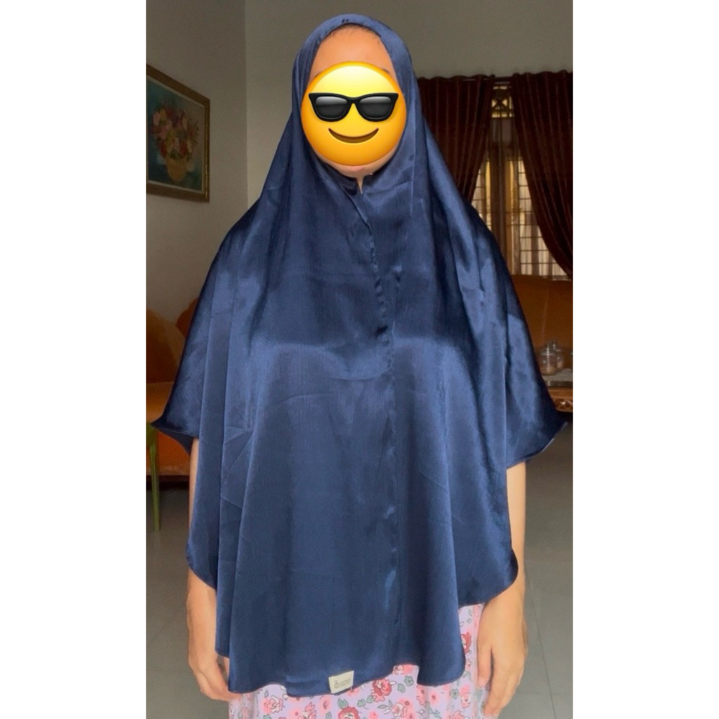 Pashmina silk oval navy