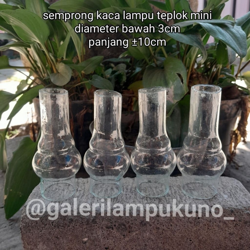 Semprong Kaca Model Mini Lonjong Lampu Teplok Minyak Diameter 3cm Panjang ±10cm | Sparepart Lampu Mi