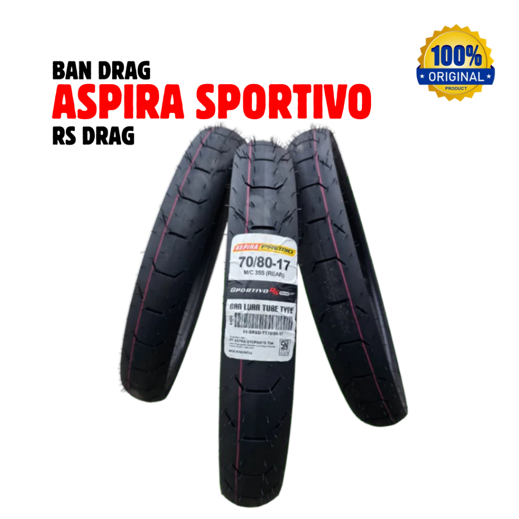 BAN DRAG ASPIRA SPORTIVO RS DRAG RING 17 70/80-17 | BAN MOTOR DRAG BAN BALAP SOFT COMPUND | ORIGINAL