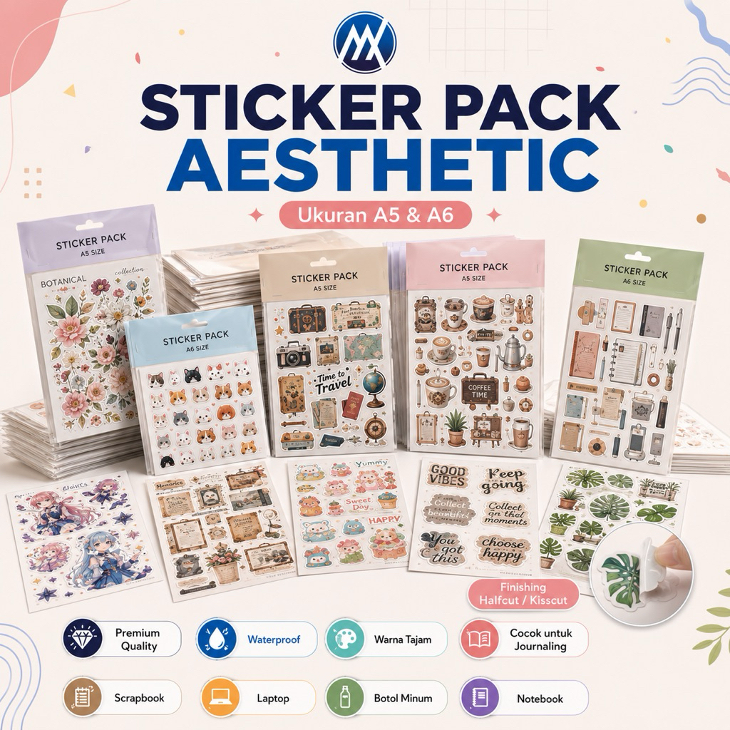 Stiker Pack Aesthetic Custom | Stiker Cutting Kisscut