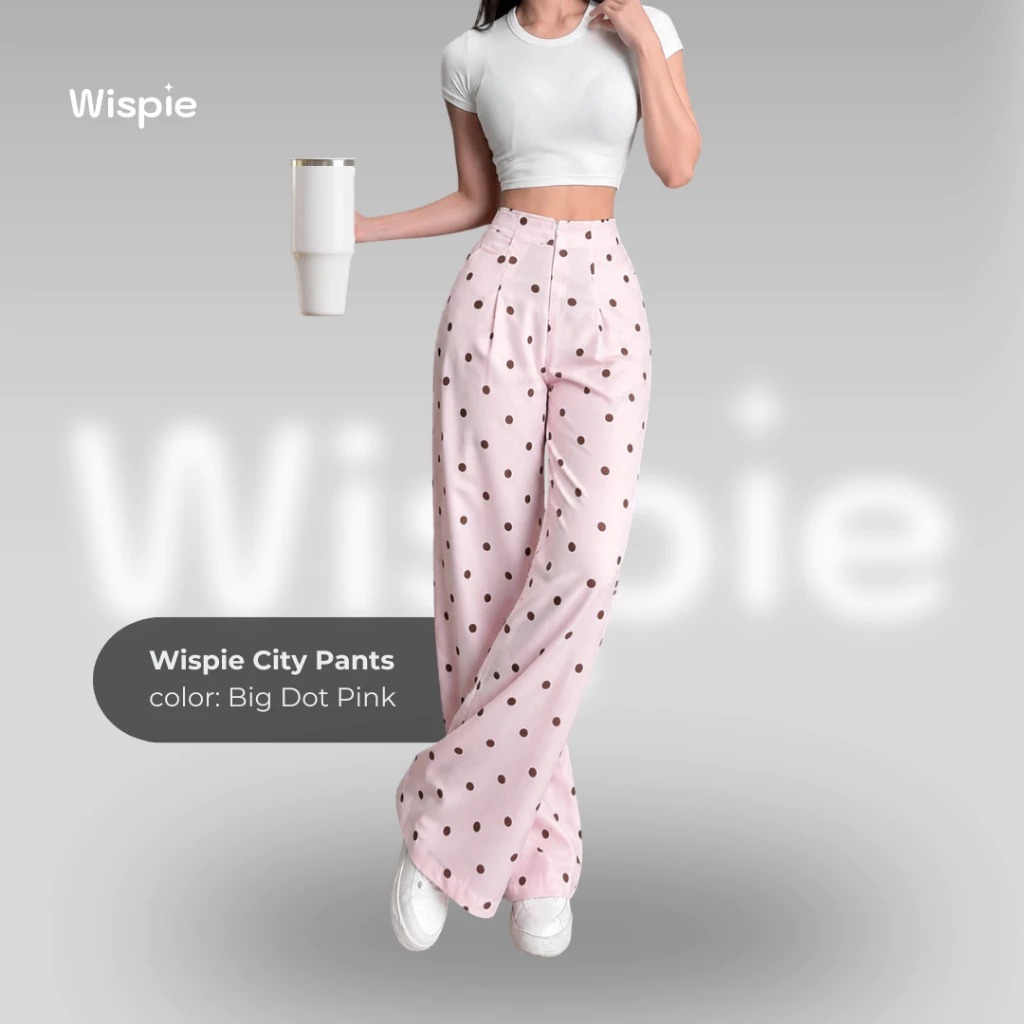 Wispie City Pants | Celana Tidur Panjang Wanita Kantor Kuliah Motif Garis Kulot Pinstripe