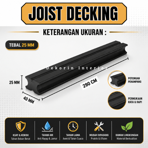 WPC Joist Decking Outdoor Rangka Balok Decking Anti Air Anti Rayap Tahan Cuaca