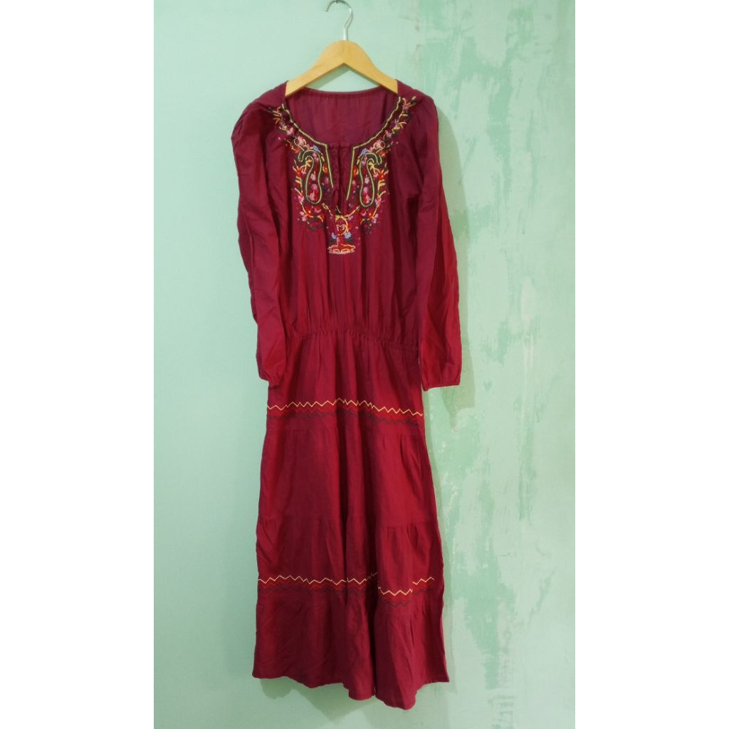 142. gamis daily bordir lengan karet