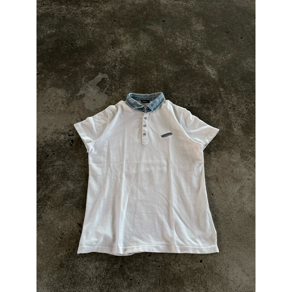 Diesel polo shirt collar distressed