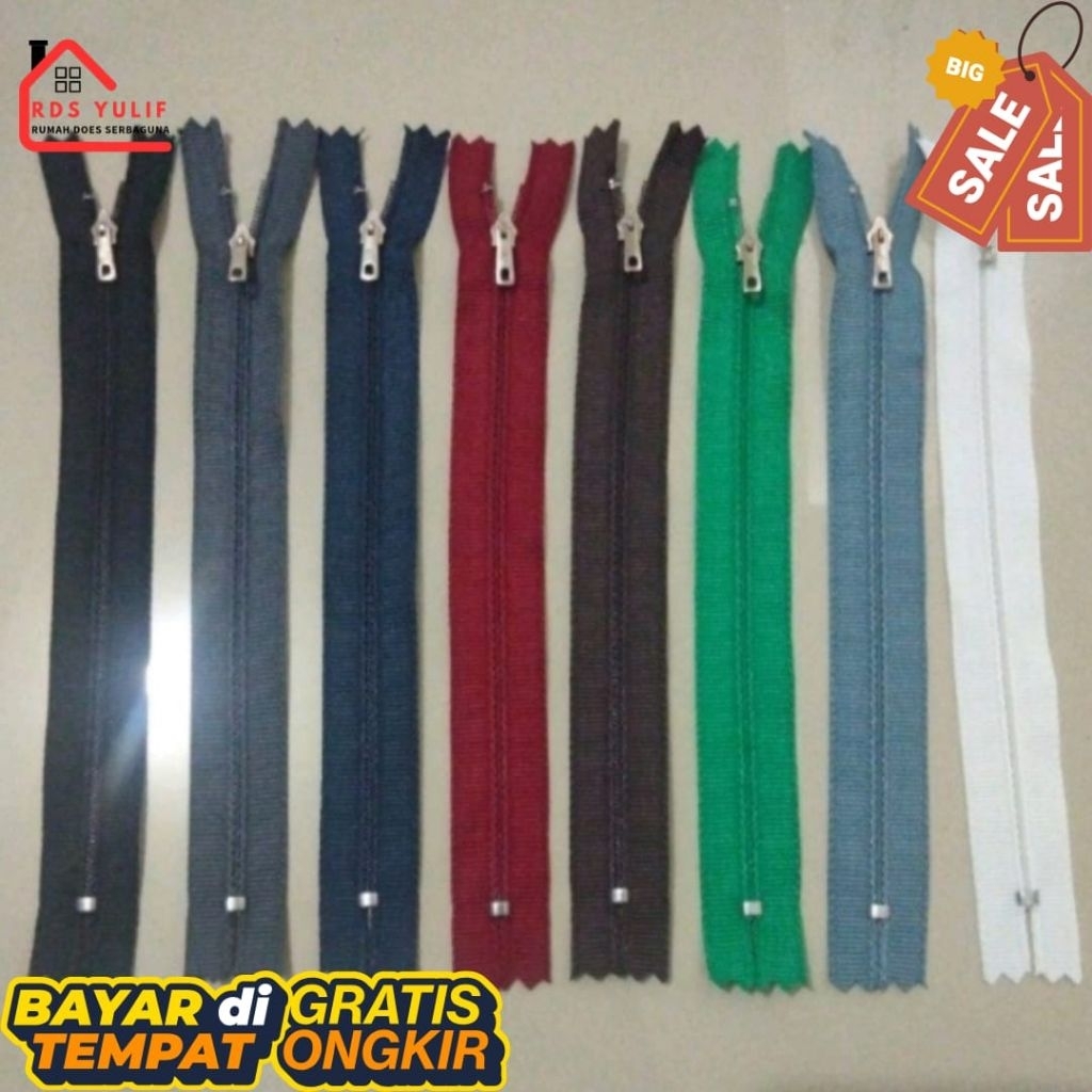 Resleting 15CM/ Resleting Perlusin/ Resleting YKK Nusantara/ Zipper Rok Celana Baju
