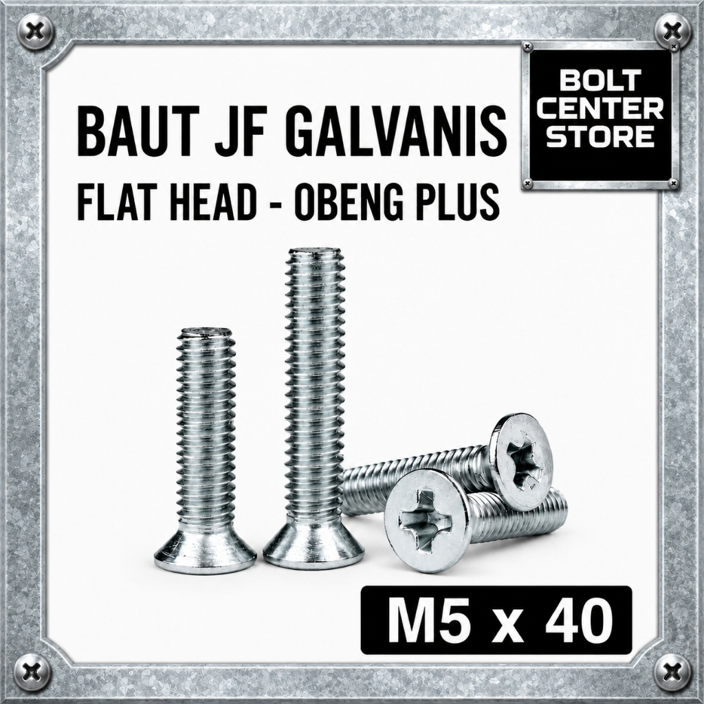 M5x40 Baut JF Flat Head Baut JF M5 x 40 Obeng Plus