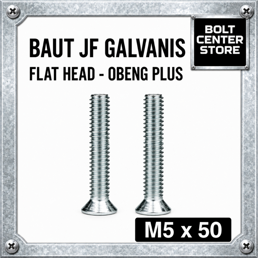 M5x50 Baut JF Flat Head Baut JF M5 x 50 Obeng Plus