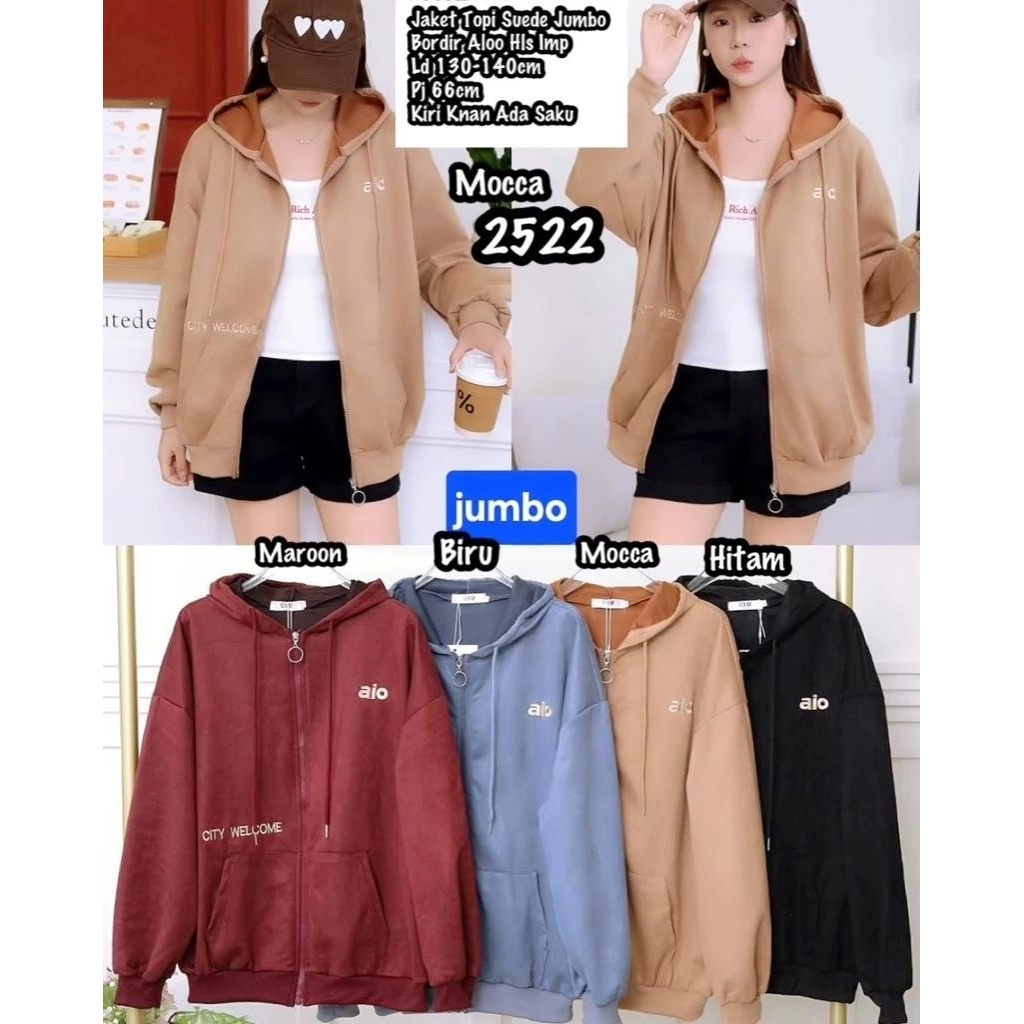 2522 Jaket Topi Suede Jumbo