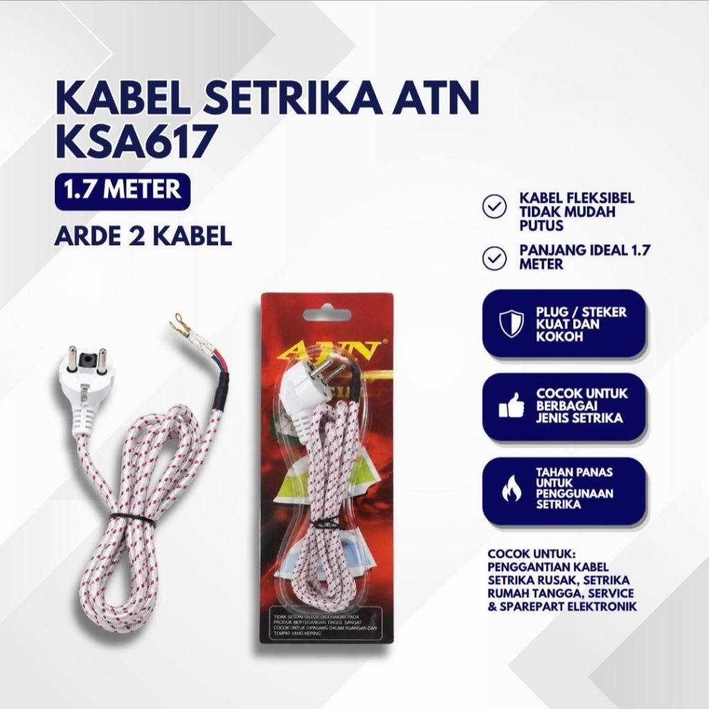 Atn Kabel Setrika Arde isi 2 kabel 1,7M
