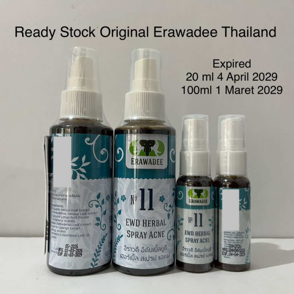 Erawadee 11 EWD Herbal Spray Acne / Original Erawadee Thailand / READY STOCK ERAWADEE BLACK SPRAY AC