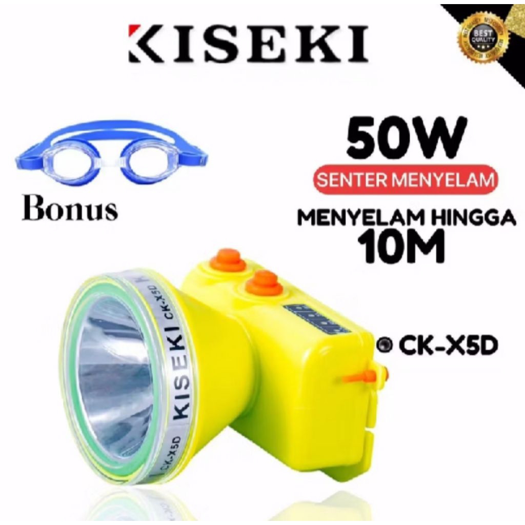 Senter Kepala Selam CK-X5D 50W | Kiseki Senter Selam Headlamp Super Terang