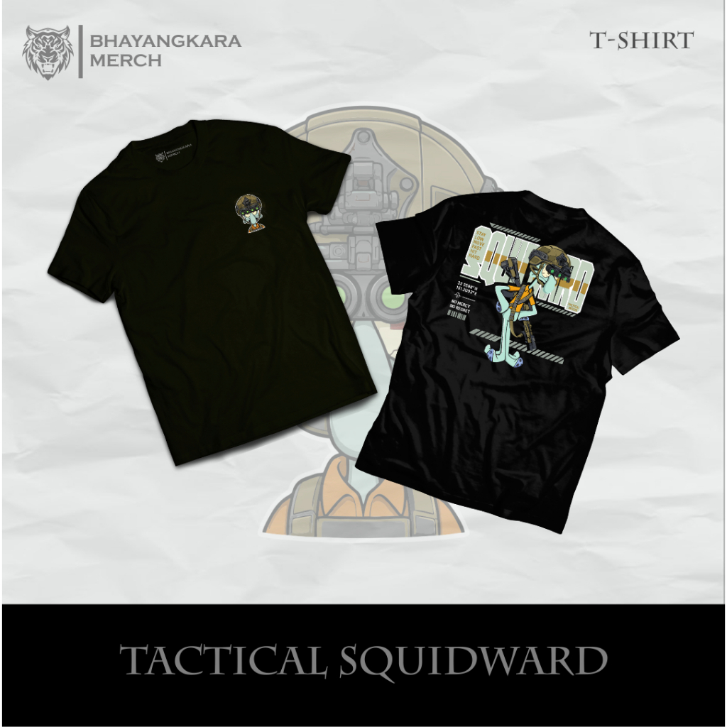 [COD] T-SHIRT TACTICAL SQUIDWARD GUN || KAOS TACTICAL SQUIDWARD GUN  || BAJU TACTICAL || TACTICAL PO