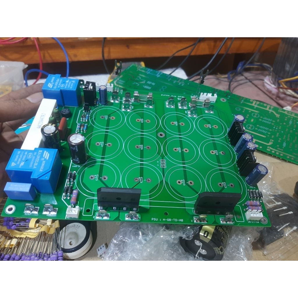 kit PSU power suplay double layer 12 elco elko class gb,h,ab,sudah ada vcc fan otomatis fan 24v.tanp