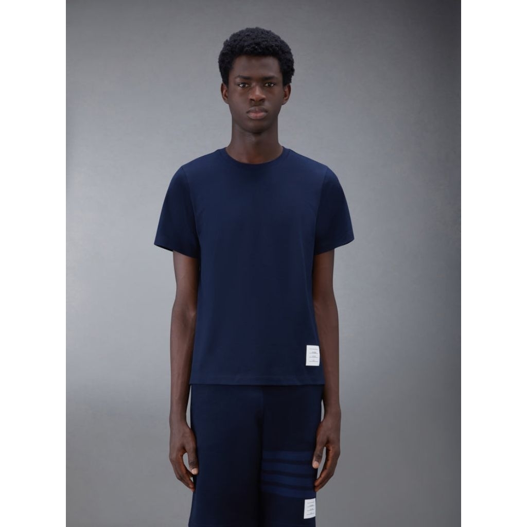 Thom Browne Cotton T-shirt Navy Authentic MJS067A-00042415