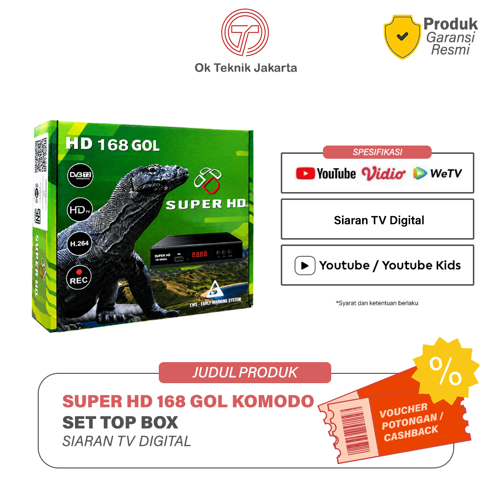 SUPERHD -  Set Top Box DVB-T2 Super HD  168 By Optus Terbaru