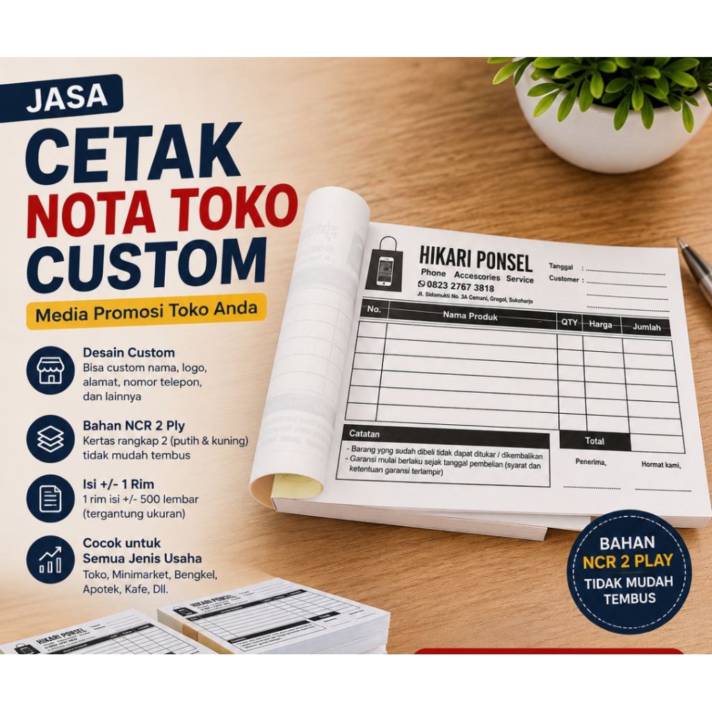 Nota 2ply 1ply kwitansi pembayaran rangkap 2 kecil kuitansi surat jalan 1rim