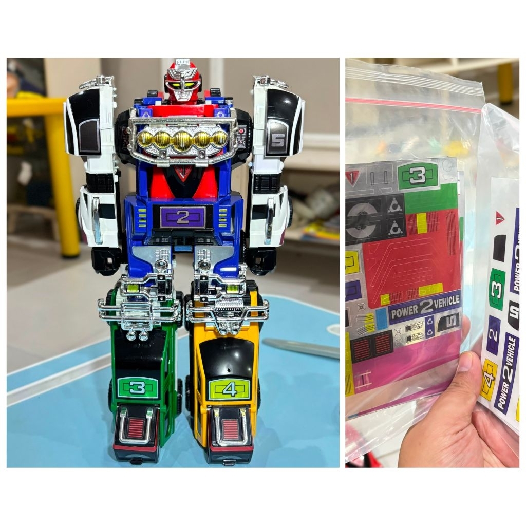 sticker cutting megazord dx turbo carranger decal power rangers