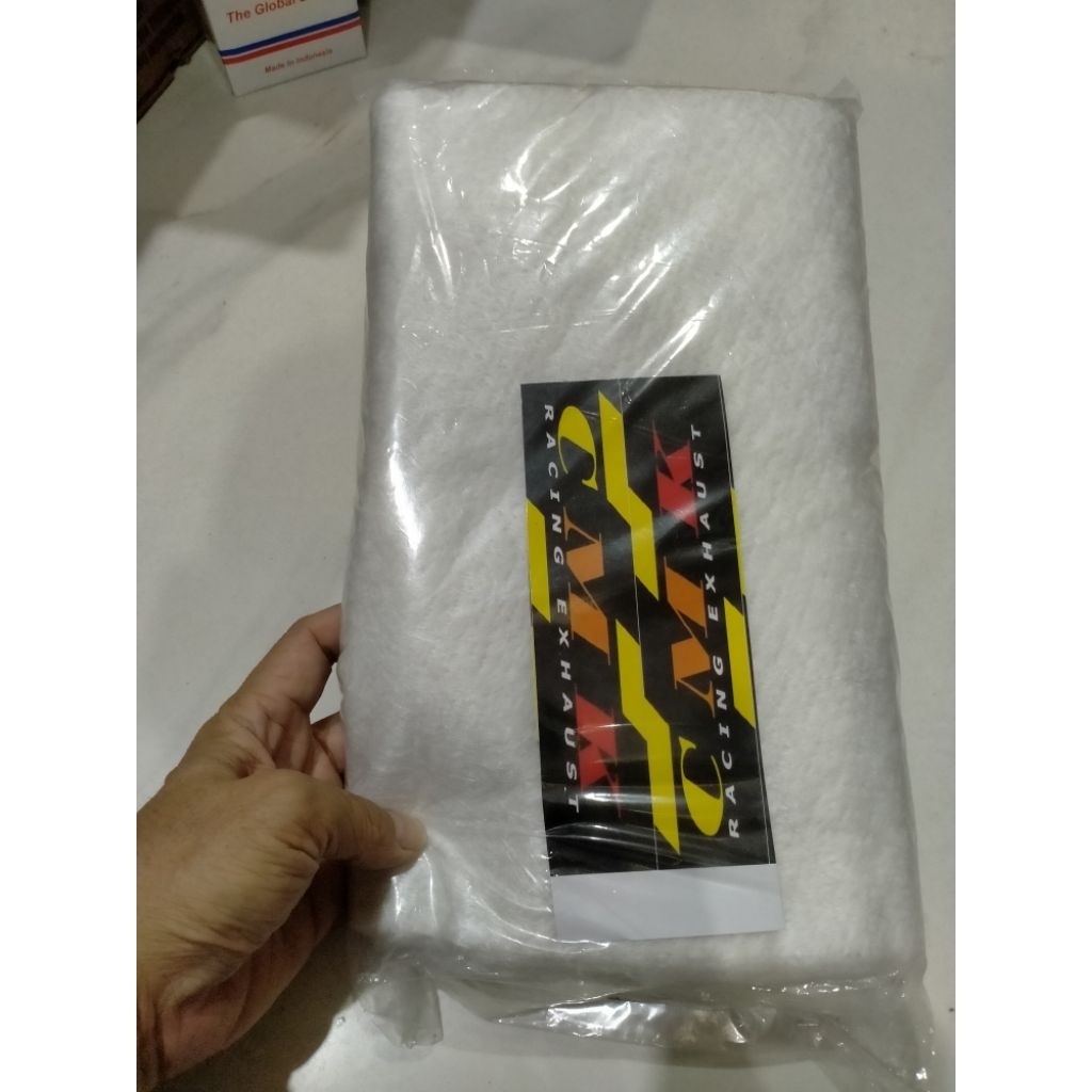 glasswool peredam knalpot super jumbo, glasswool knalpot anti bakar, gasbul knalpot