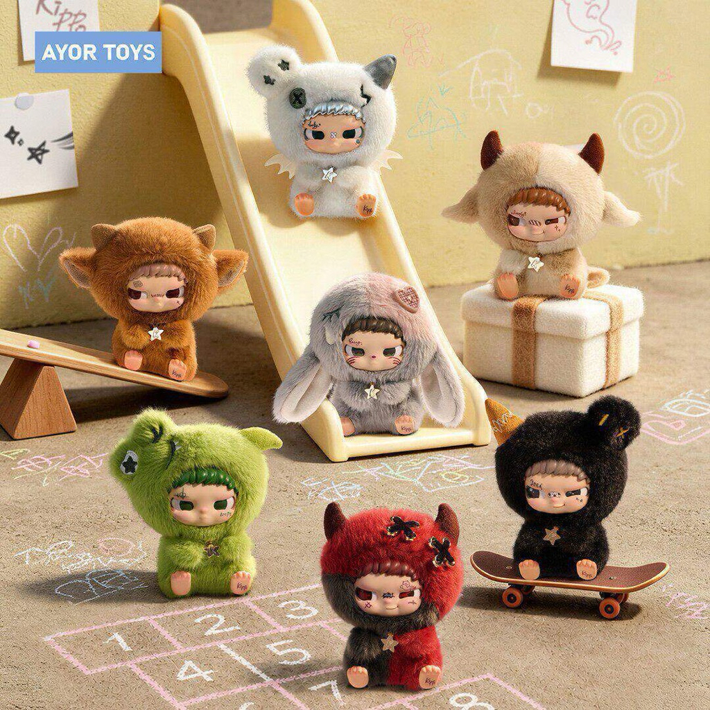 KIKO TOYS | AYOR TOYS x Kippo Mini Mischief Squad Blind Box Original Plush Keychain Boneka Koleksi