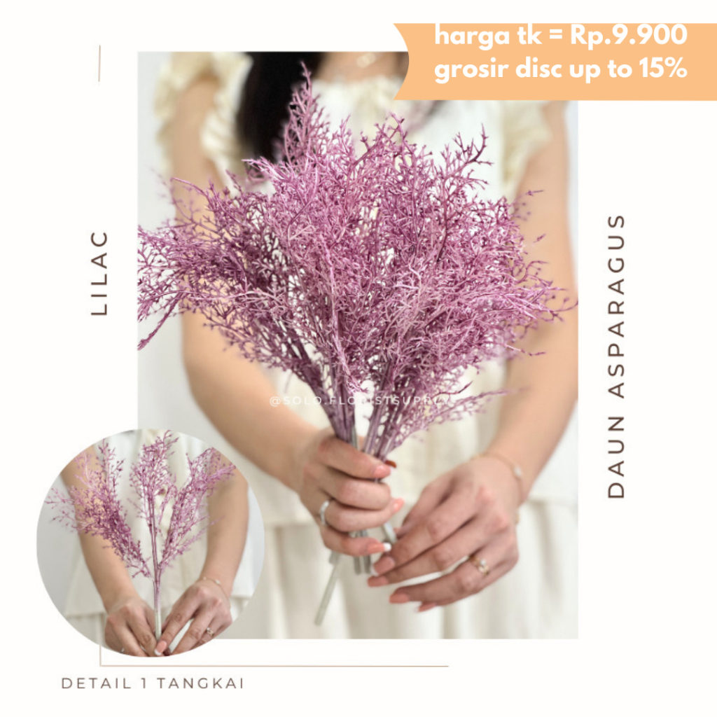 DAUN ASPARAGUS 1 Pcs Misty Pine Leaf X5 Daun Cemara Asparagus Artificial Hiasan Kamar Tidur Ruang Ta