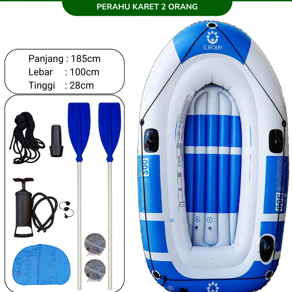 Perahu Kayak Mancing Kapasitas 2 Orang Komplit Dayung