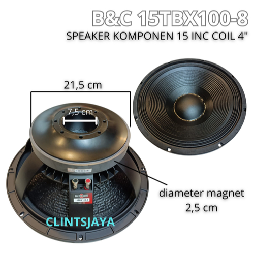 Speaker Komponen BNC B&C 15 TBX 100 8 15TBX100 15 INCH 15TBX 100 8