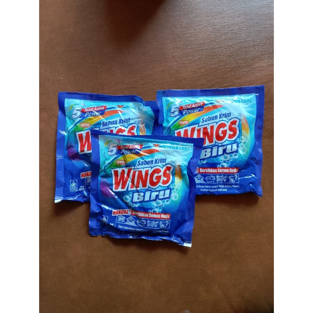 ( Sachet = ecer ) WINGS BIRU WB 500 - Sabun Colek Wings Sachet 145gr serbaguna