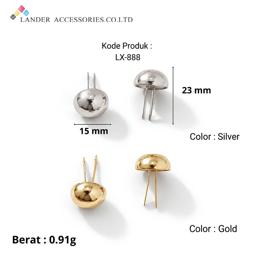 Lander Kaki Tas Mur Baut / Stand Bag / Bag Foot / LX-888 / Shiny Gold