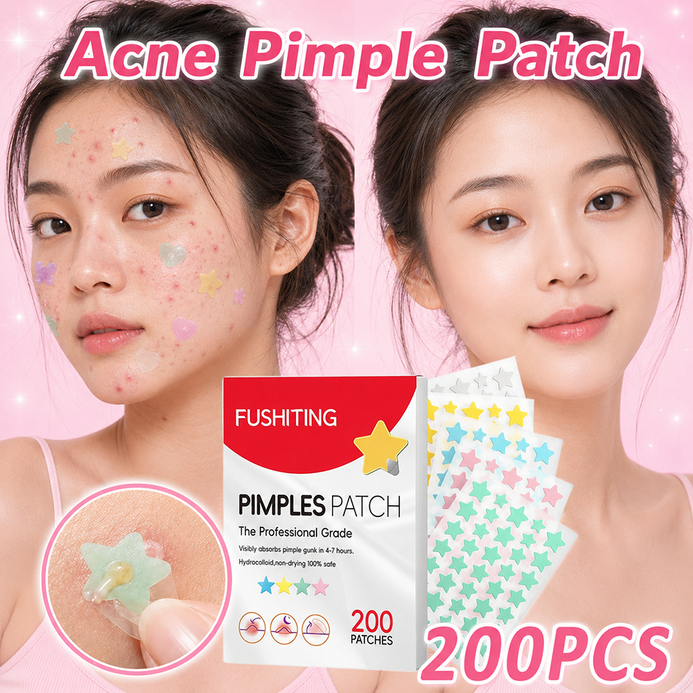200Pcs Acne Pimple Patch Star Stiker Jerawat Colorful Stiker Jerawat Lucu Bentuk Bintang Sticker Jer