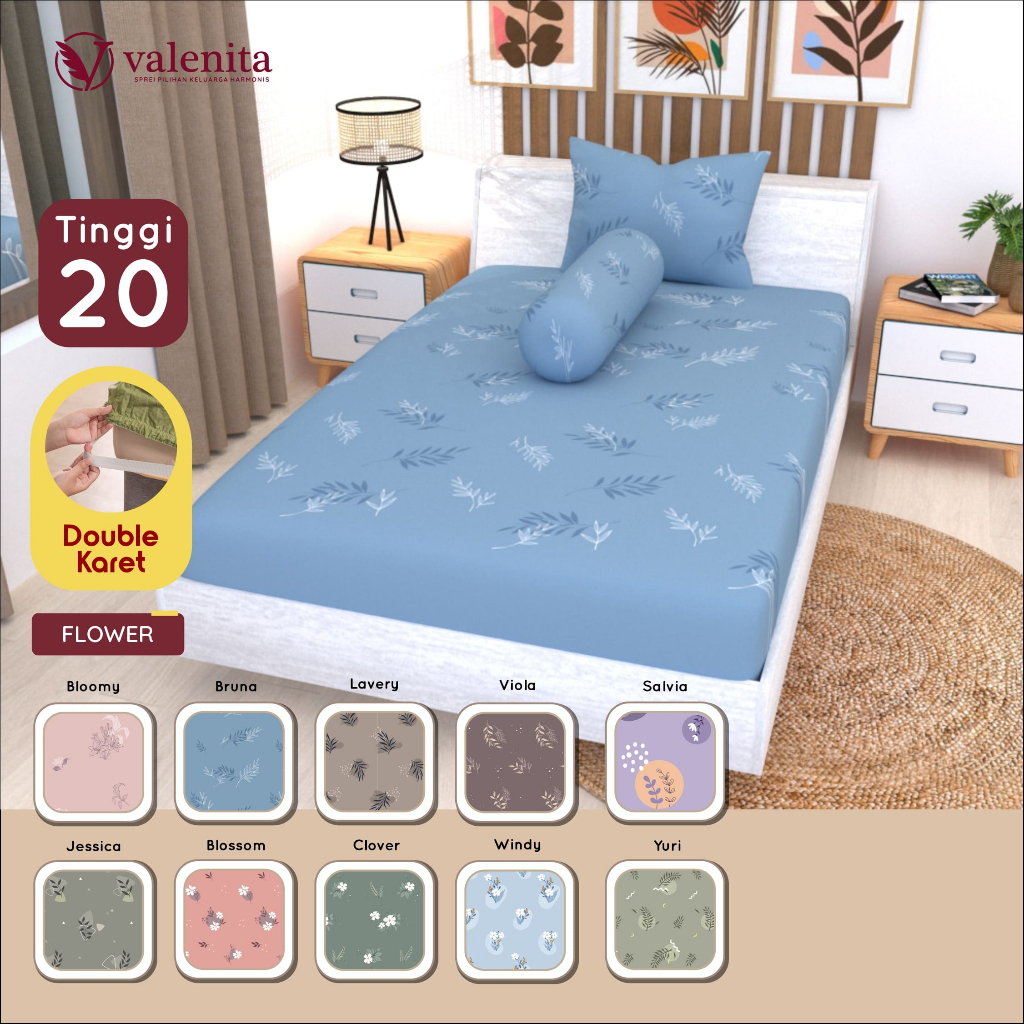 Valenita DOUBLE KARET - 100x200x20 B1 Sprei Set Single