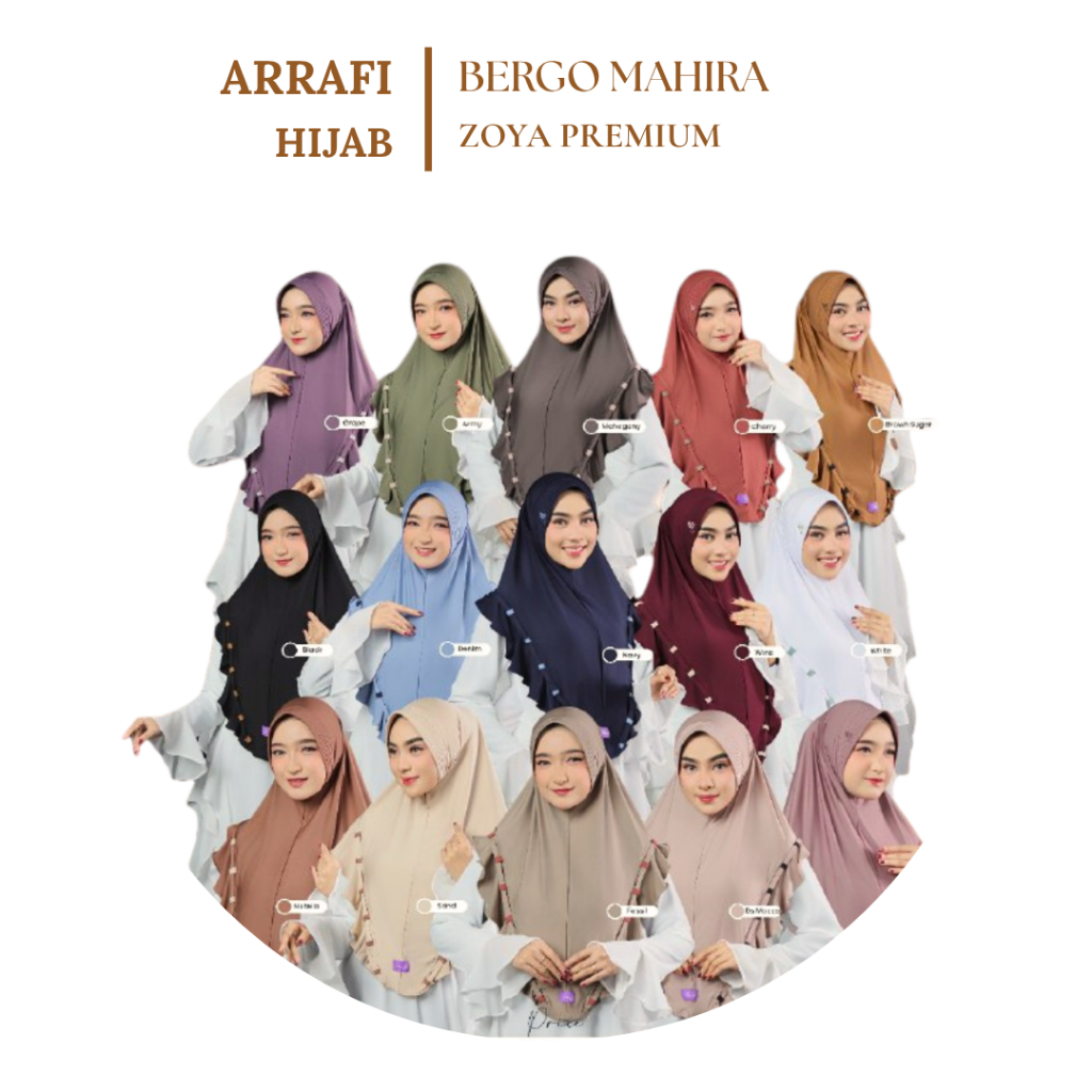 Hijab jilbab Arrafi Mahira bergo instan terbaru 2026 kerudung wanita cantik arafi ORI