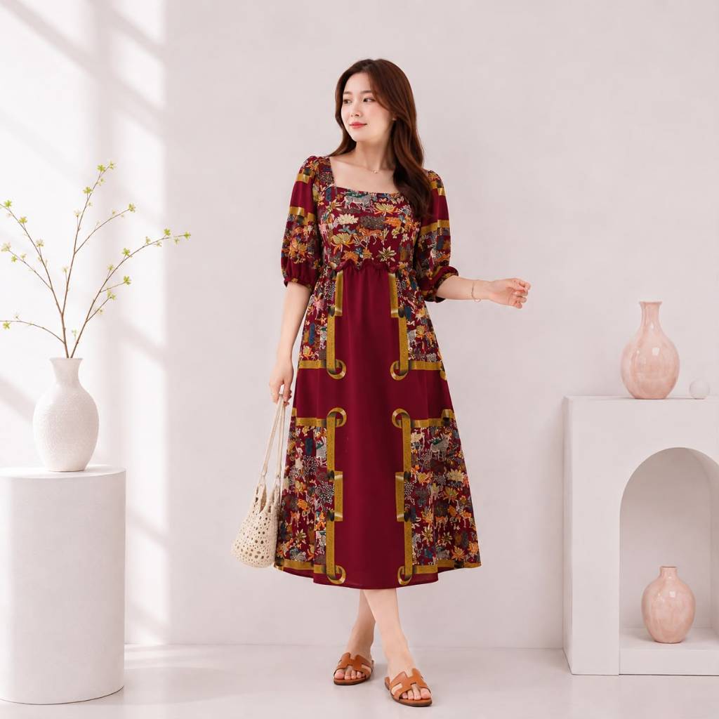 Delivia - Midi Dress Zeba Crincle 3335-5/6