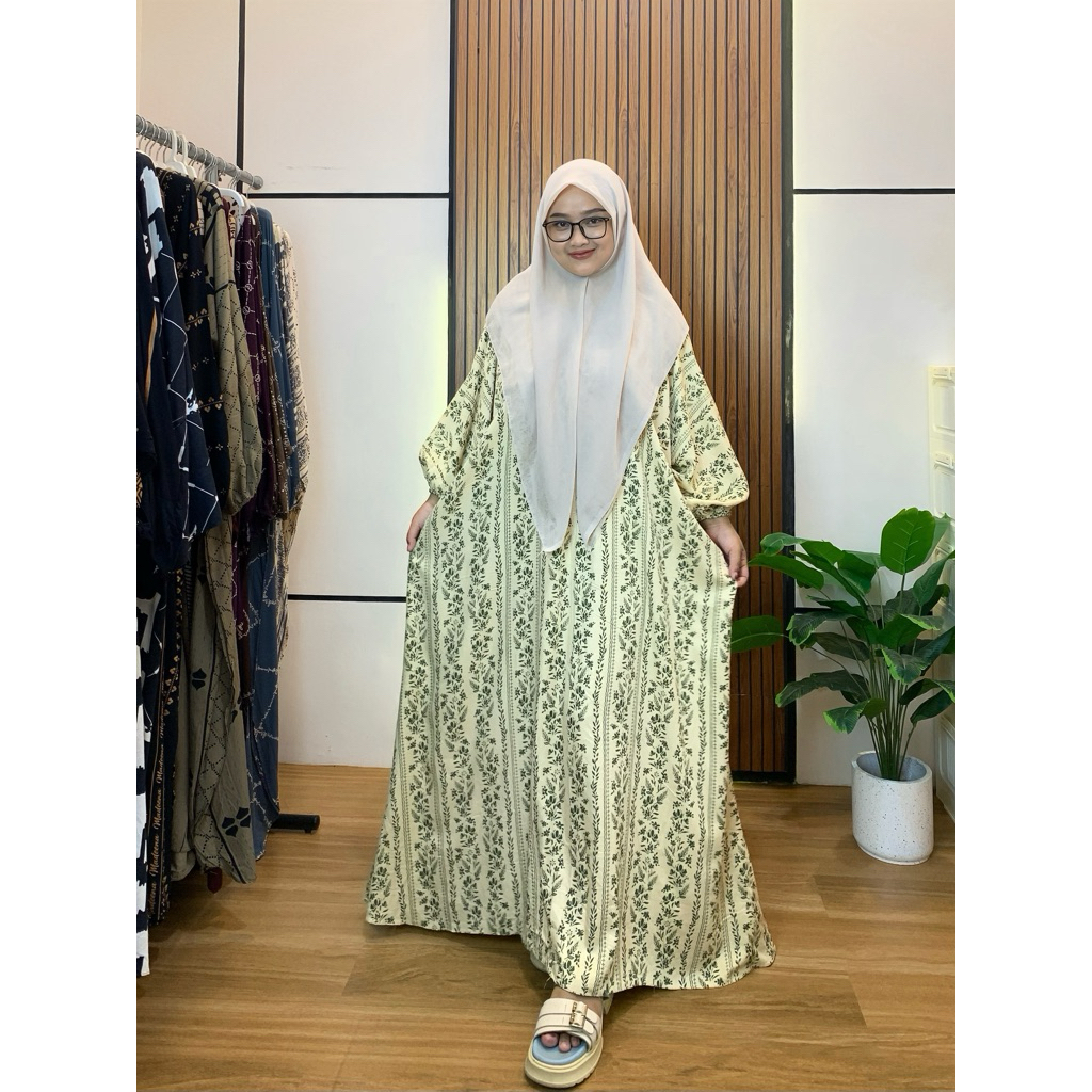 Gamis Kaftan Rayon Motif Zehra Elee.id Terbaru Busui Jumbo