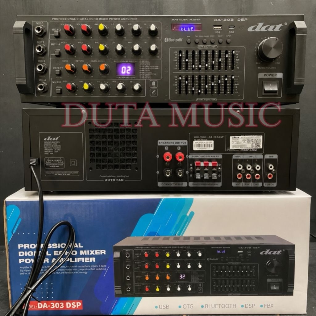 AMPLI DAT DA303 DSP / DA 303DSP AMPLIFIER DAT EQUALIZER PLUS BLUETOOTH USB PLAYER