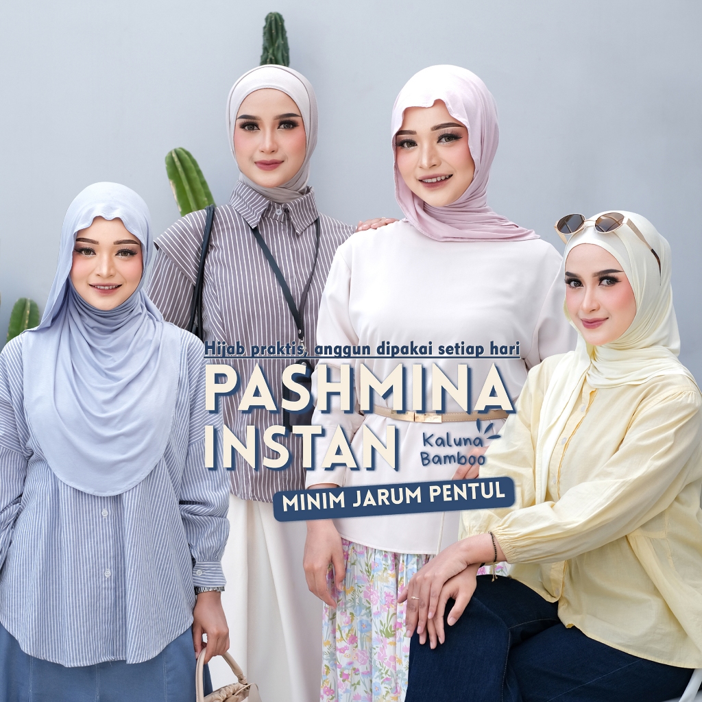 Daffahijab - Hijab Pashmina Instan Curve Meleyot Kaluna Bamboo