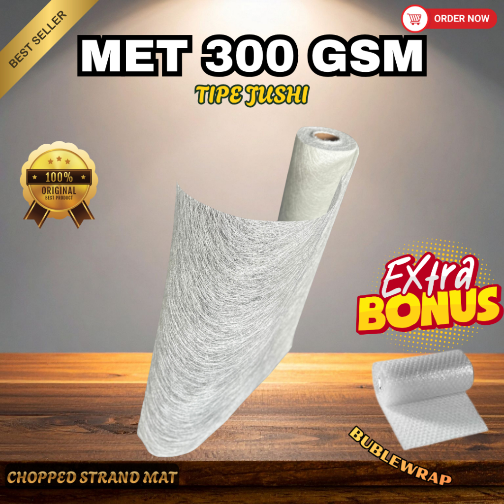 Met 300 Jushi, Serat Fiber, Serabut Fiberglass, Serat kaca