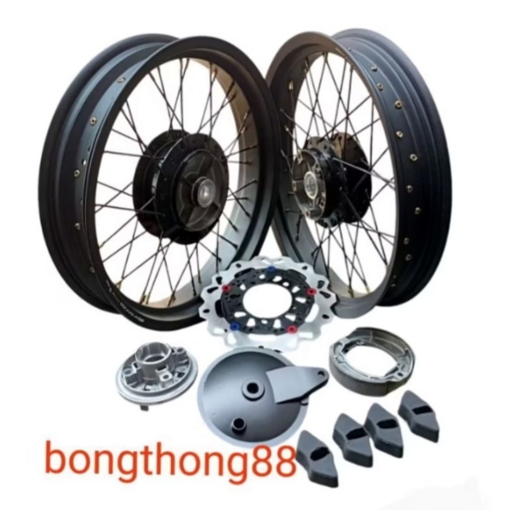 Paketan velg tromol sepaket thunder125 velg rossi sprint xd 250 300 350 450 ring 17 nap gear rem pan