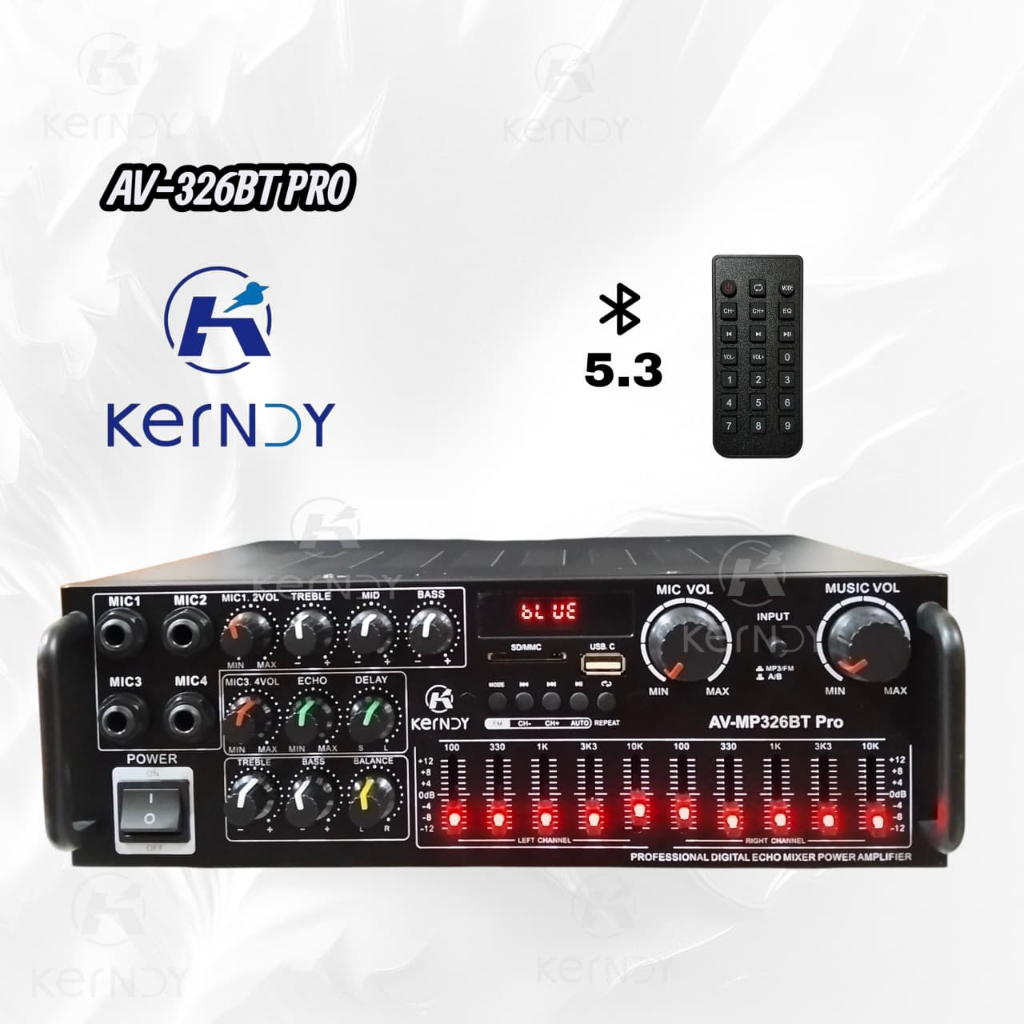 Amplifier Bluetooth EQ Audio Karaoke Home Theater av 326bt pro KERNDY AV-MP326BT PRO