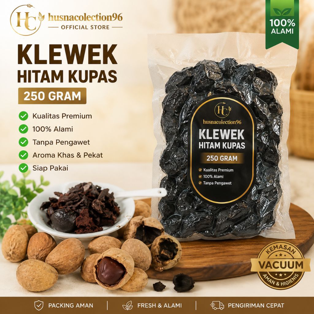 Kluwek Kupas Hitam 250 Gram BUMBU RAWON Kemasan Vacuum Siap Olah