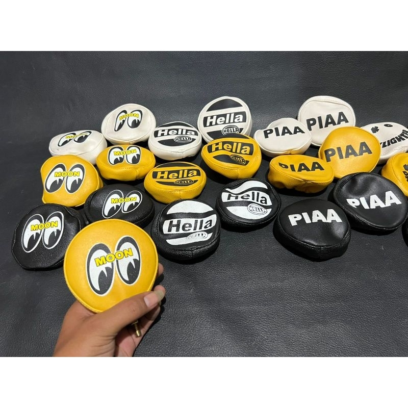 Cover kulit tutup Lampu Foglamp Hologen bilet sorot moods kabut cocok untuk vespa clasik matic di ra