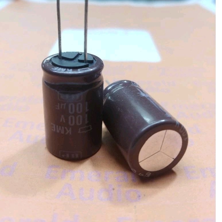 Elco Bipolar 100uF 100volt Kapasitor Elco Bipolar Original KME Nippon Chemicon Japan 100uf 100v