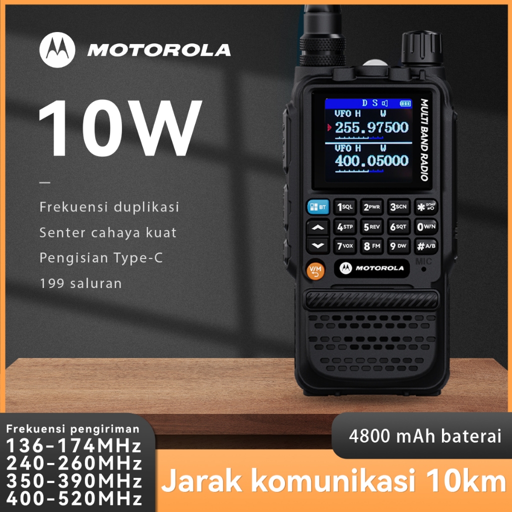 HT Radio Walkie Talkie MOTOROLA Handy Talky Walky GP360 10Watt Jarak Jauh 50KM Dual Band Radio Dua
